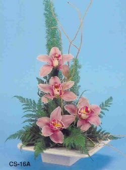 zmir Bayrakl uluslararas iek gnderme  vazoda 4 adet orkide 
