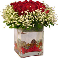  İzmir Konak çiçek servisi , çiçekçi adresleri  9 adet kirmizi gül ve cam yada mika tanzim