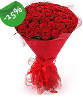 51 adet kırmızı gül buketi özel hissedenlere  İzmir Konak çiçek mağazası , çiçekçi adresleri 