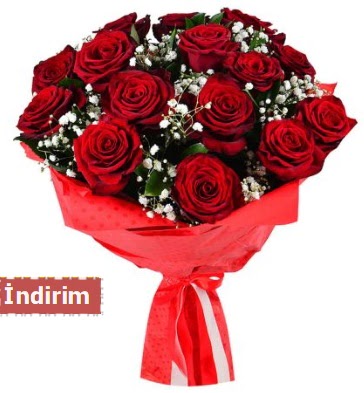 12 Adet kırmızı aşk gülleri  İzmir Konak 14 şubat sevgililer günü çiçek 