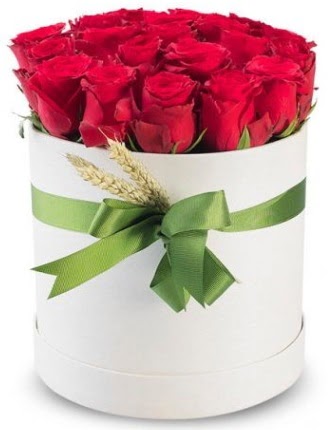 Özel kutuda 25 adet kırmızı gül çiçeği  İzmir Konak 14 şubat sevgililer günü çiçek 