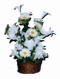 yapay karisik çiçek sepeti  İzmir Konak online çiçekçi , çiçek siparişi 