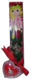  İzmir Konak online çiçekçi , çiçek siparişi  kutu içinde 1 adet gül oyuncak ve mum 