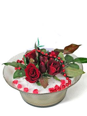  İzmir Konak online çiçekçi , çiçek siparişi  EN ÇOK Sevenlere 7 adet kirmizi gül mika yada cam tanzim