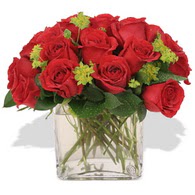  İzmir Konak uluslararası çiçek gönderme  10 adet kirmizi gül ve cam yada mika vazo