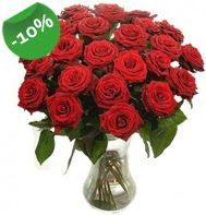 Vazo içerisinde 25 adet kırmızı gül  İzmir Konak İnternetten çiçek siparişi 