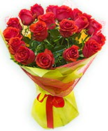 19 Adet kırmızı gül buketi  İzmir Konak online çiçekçi , çiçek siparişi 