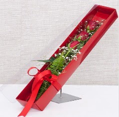 Kutu içerisinde 3 adet kırmızı gül  İzmir Konak çiçek yolla , çiçek gönder , çiçekçi  