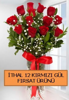  İthal kırmızı 12 adet kaliteli gül  İzmir Konak hediye sevgilime hediye çiçek 